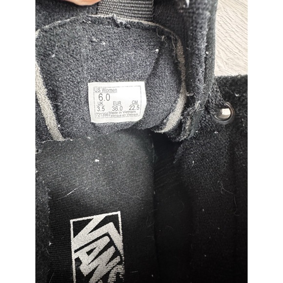 Vans SK8-Hi Shoes Black Suede Faux Fur Sherpa Women's Size 6 - Picture 11 of 11